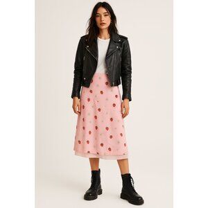 RARE For Love & Lemons Strawberry Daisy Midi Skirt Size M